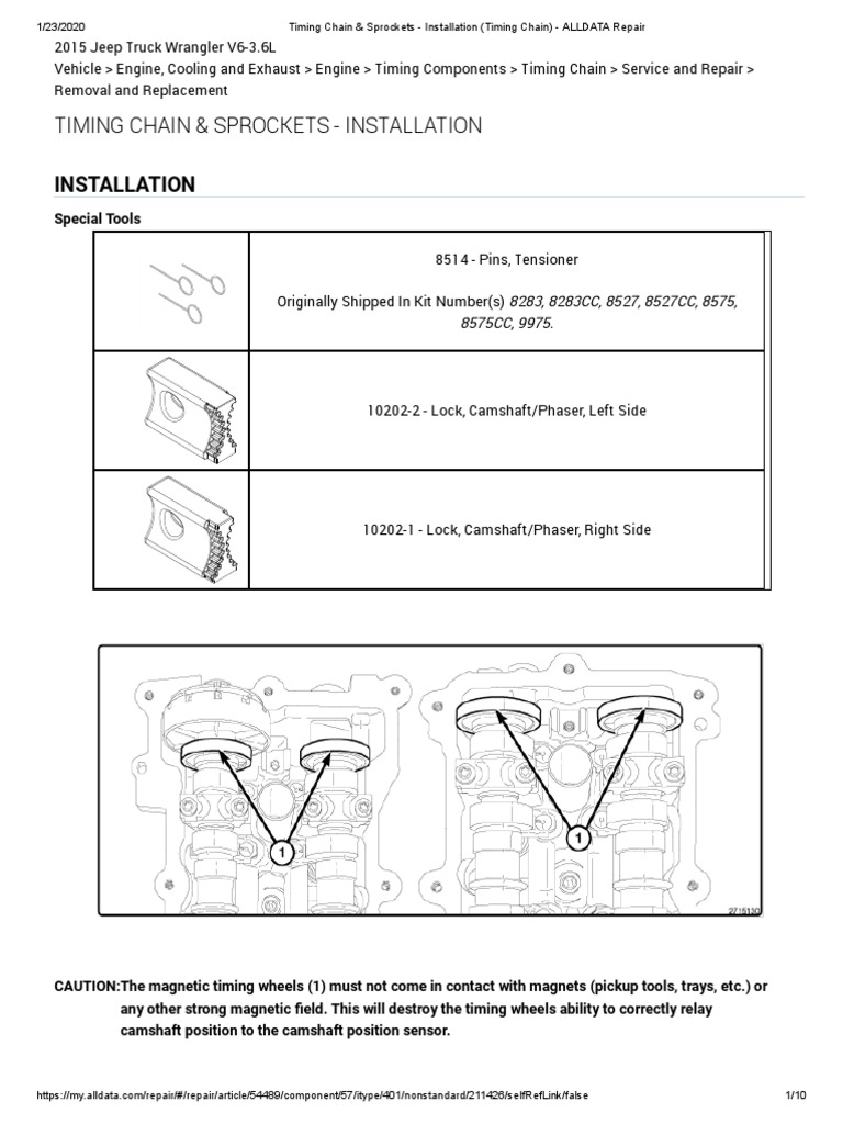 Timing Chain Sprockets - Installation (Timing Chain) - ALLDATA Repair ...