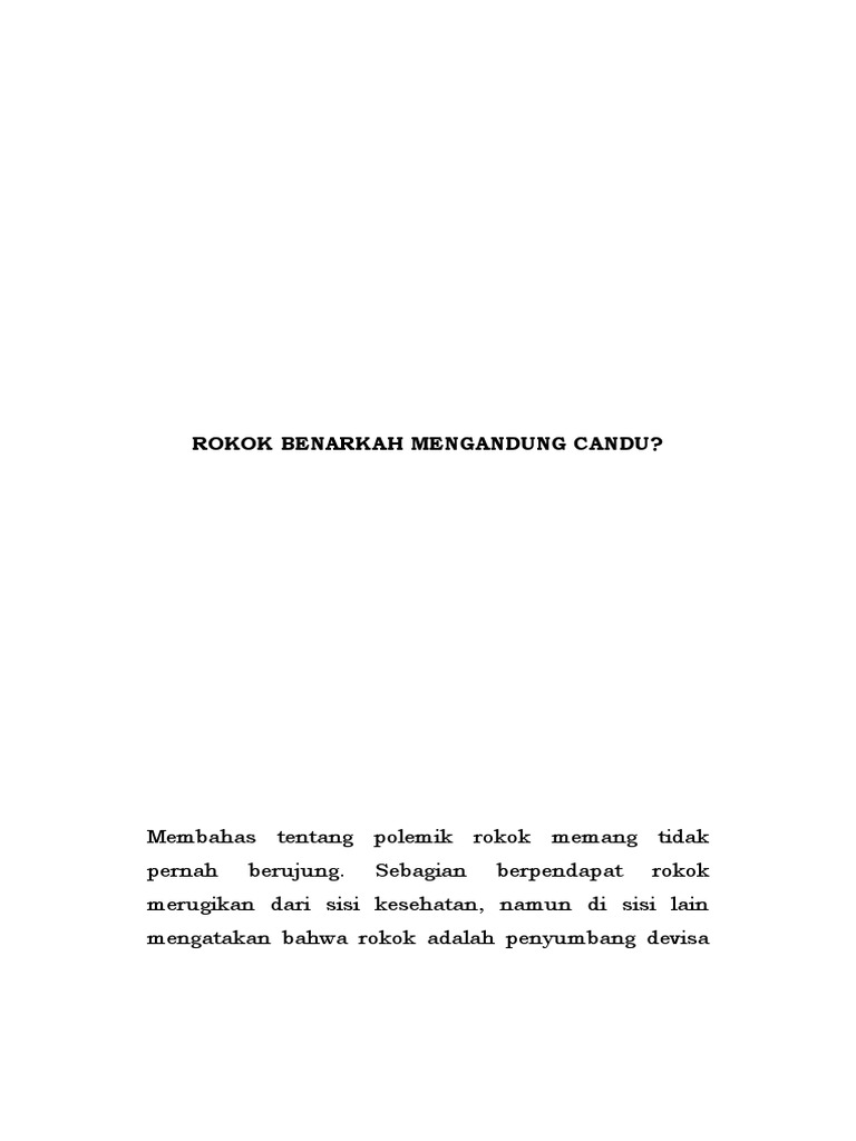 Candu Rokok: Mitos atau Fakta? | PDF