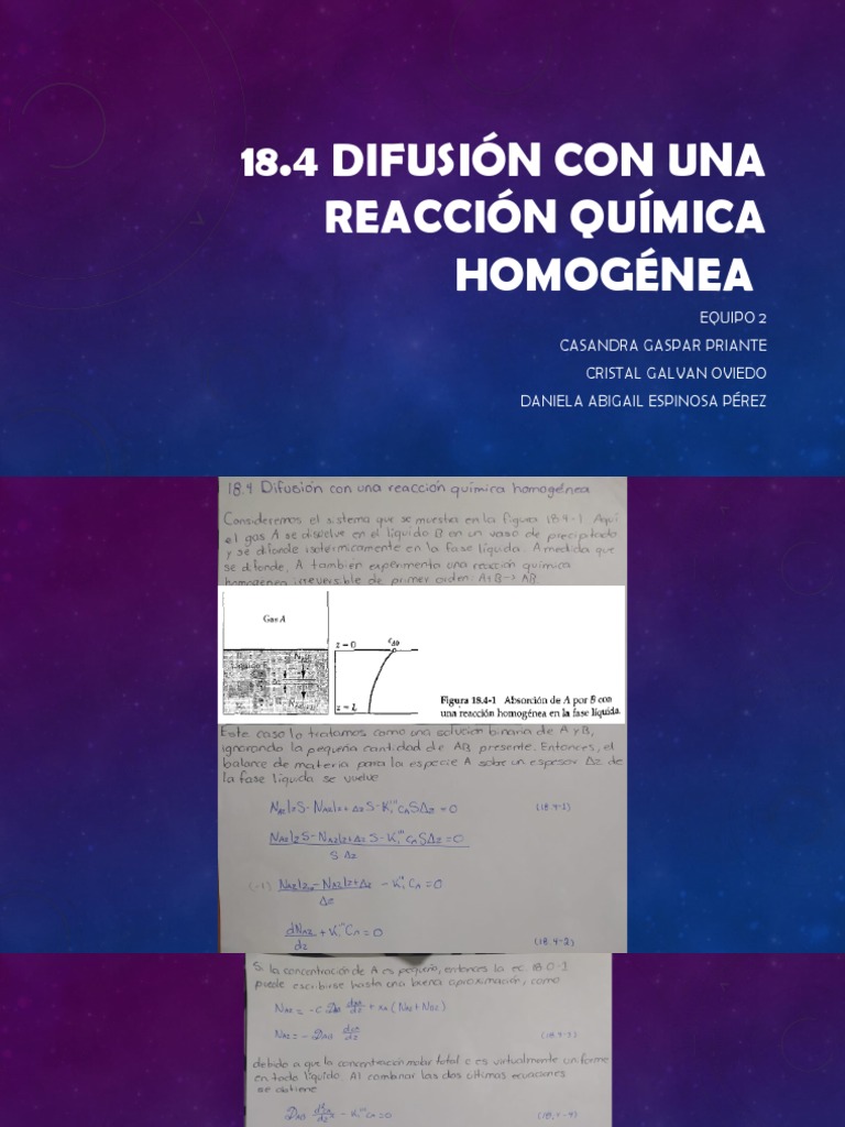 18.4 Difusión Con Una Reacción Química Homogénea PDF