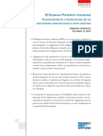 El Examen Periódico Universal: Funcionamiento e Implicancias de Un Mecanismo Internacional A Nivel Nacional