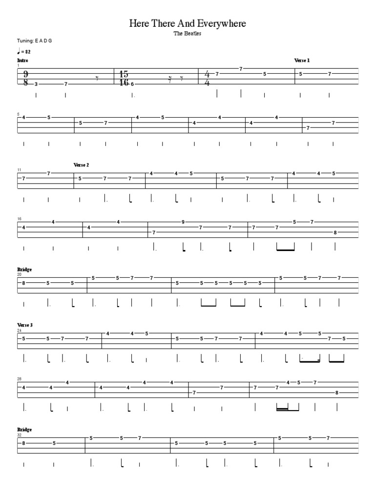 HERE THERE AND EVERYWHERE OFFICIAL by The Beatles @ | PDF | Songs ...