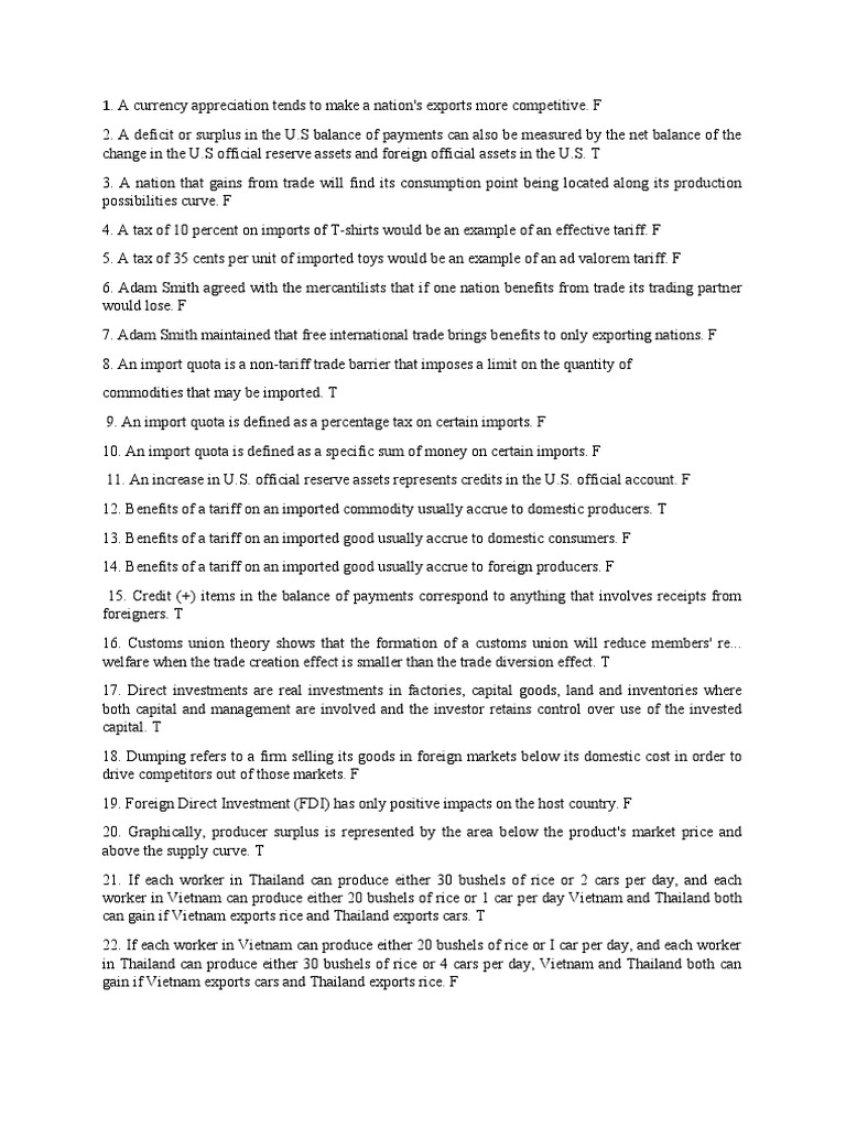 Choice PDF Tariff Balance Of Payments