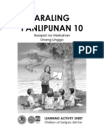 Araling Panlipunan 10: Ikaapat Na Markahan Unang Linggo