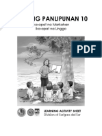 Araling Panlipunan 10: Ika-Apat Na Markahan Ika-Apat Na Linggo