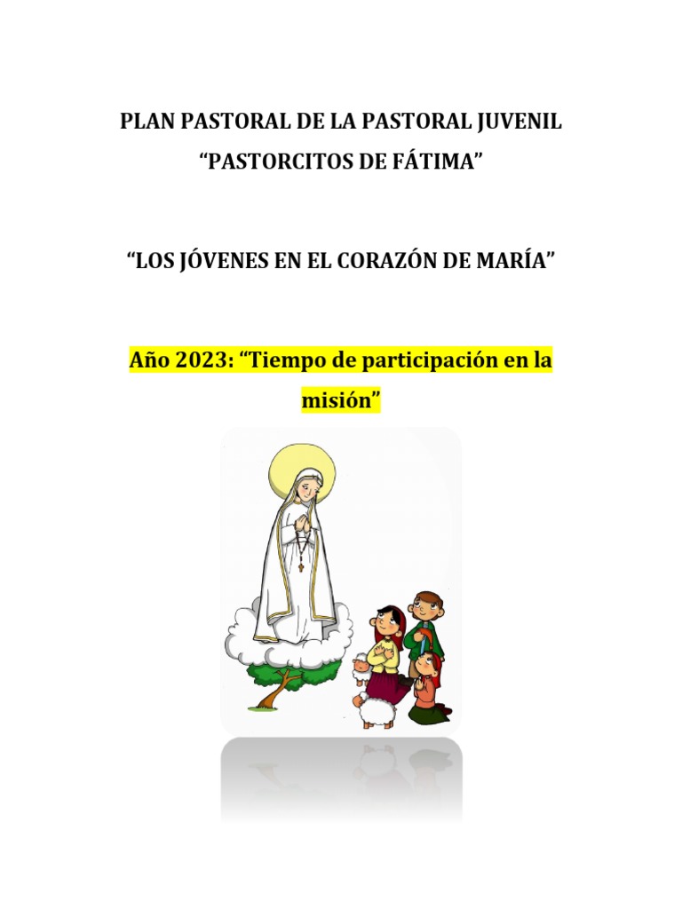 Plan Pastoral PJPF 2023 | PDF | Iglesia Católica | Pascua de Resurrección