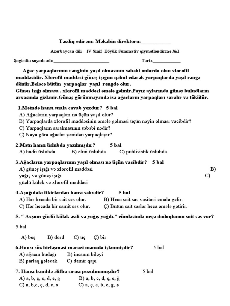 4 cu sinif bsq 11 pdf