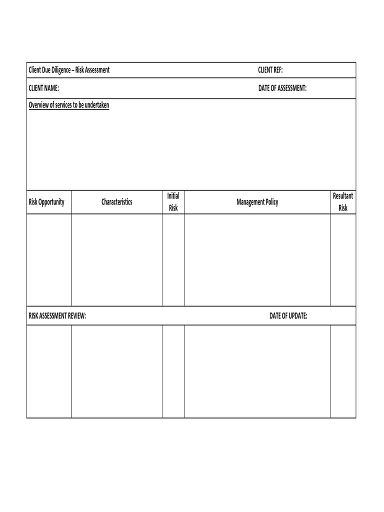 Amla - Client Risk Assessment Form | PDF