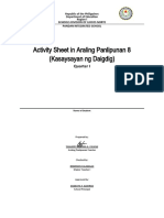 Activity Sheet in Araling Panlipunan 8