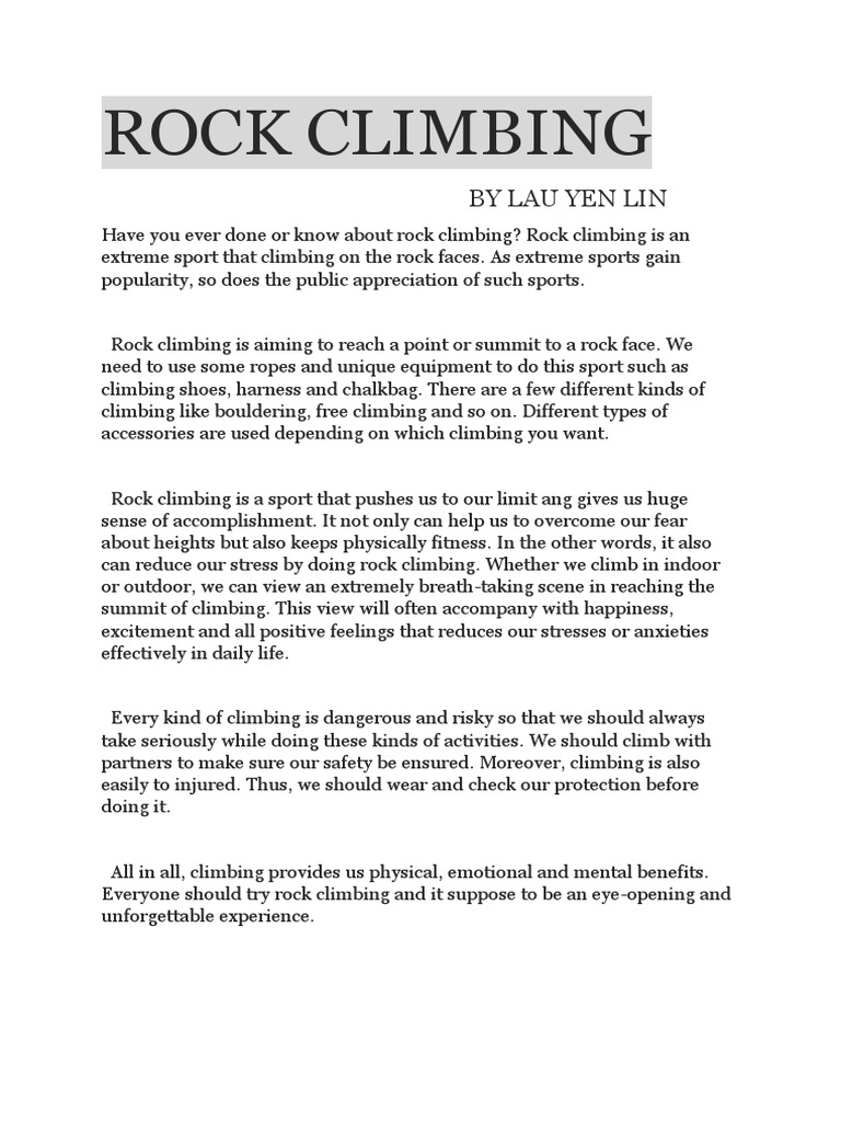 Rock Climbing PDF