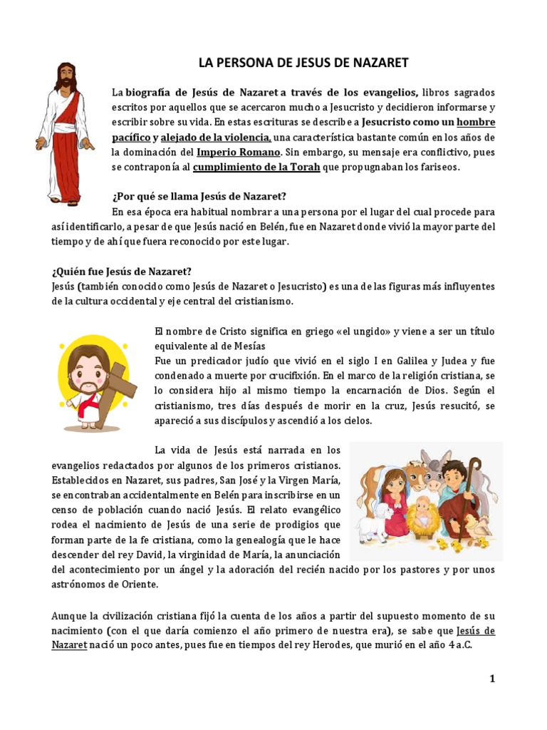 Biografía de Jesús de Nazaret | PDF | Jesús | Evangelios