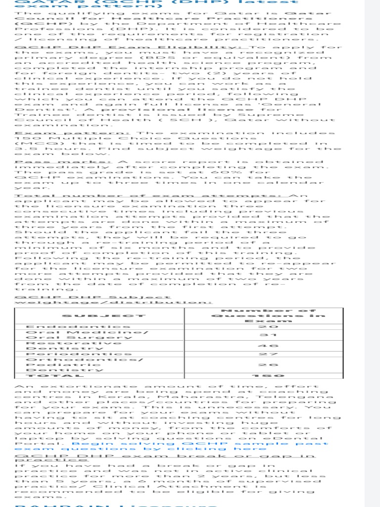 Prometric Dental Licensing Exam For Dentists PDF Dental Degree Test (Assessment)
