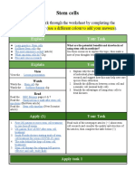 Stem Cells Worksheet of 24601