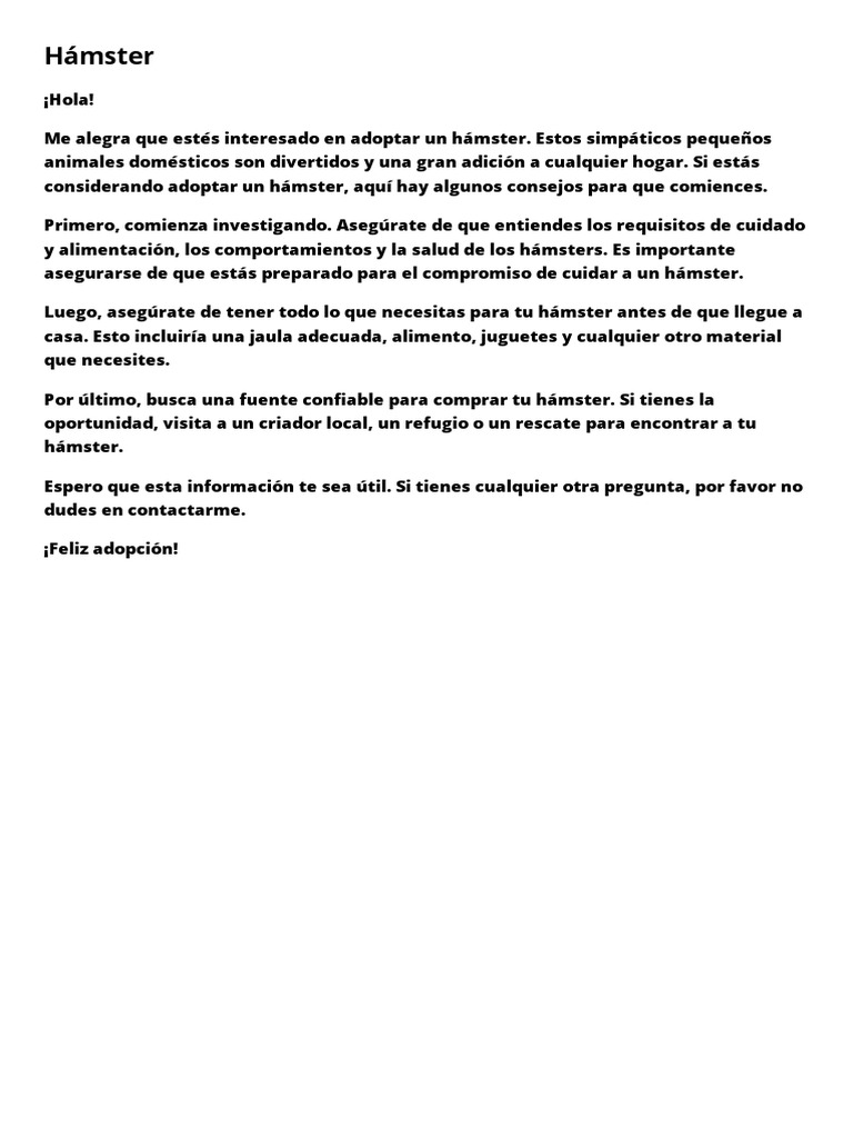 Hámster | PDF