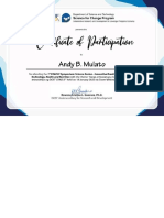 TAU awards Andy Mulato certificate for webinar participation