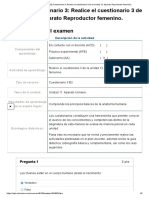 Examen - (AAB02) Cuestionario 3 - Realice El Cuestionario 3 de La Unidad 12. Aparato Reproductor Femenino