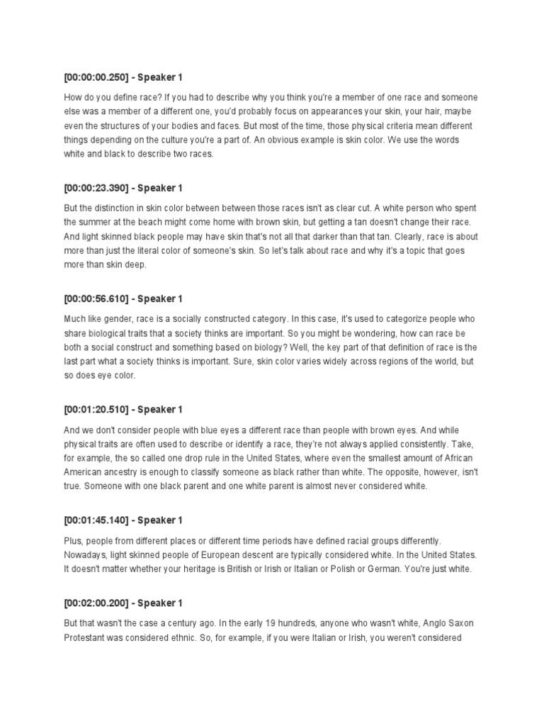 Race Lecture Pdf Race Human Categorization Hispanic And Latino