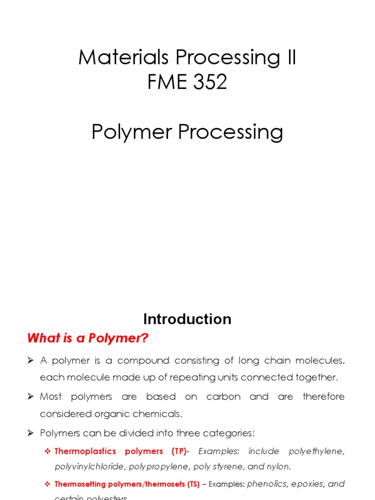 Polymer Processing (Extrusion) 28.02.2020 PDF PDF Polymers Extrusion