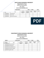 Exam Attendence Sheet - LLM 2 YR SEM III