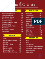 Zora Cafe Menu Makanan dan Minuman