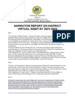 Narrative Report For District Vinset