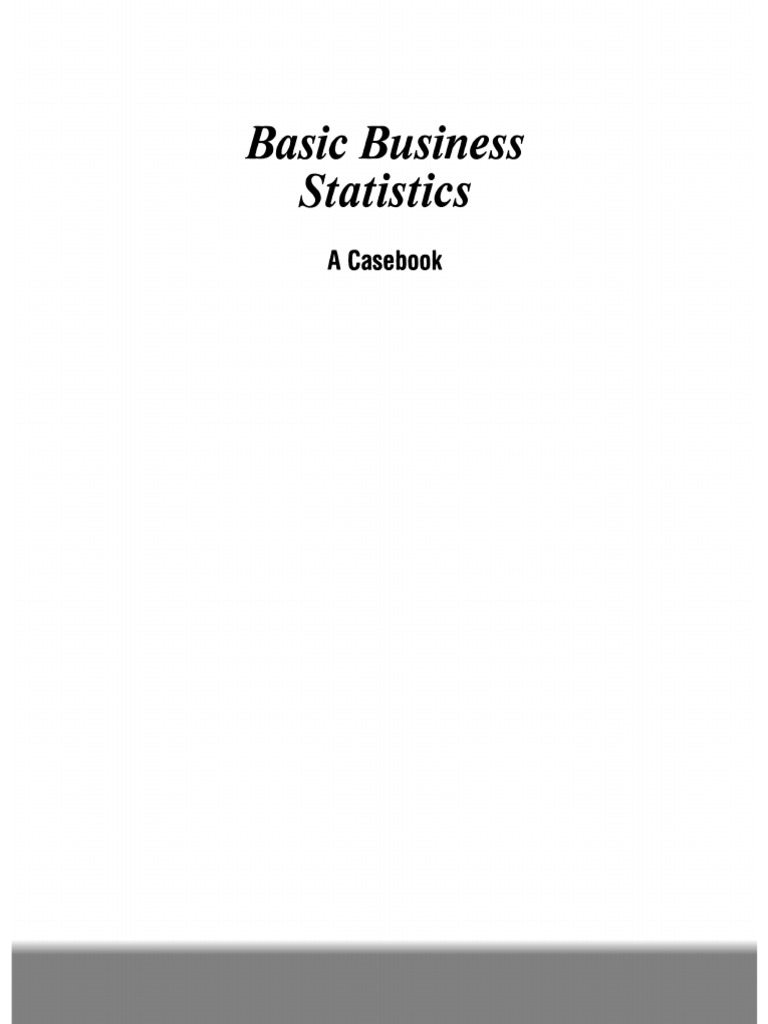 Basic business statistics a casebook pdfdrive pdf standard