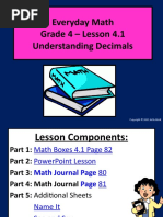 Everyday Math 4.1 Understanding Decimals