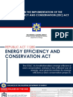 Updates on DOE EEC Act implementation policies