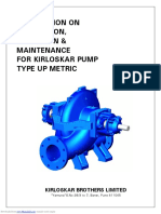Instruction On Installtion, Operation & Maintenance For Kirloskar Pump Type Up Metric