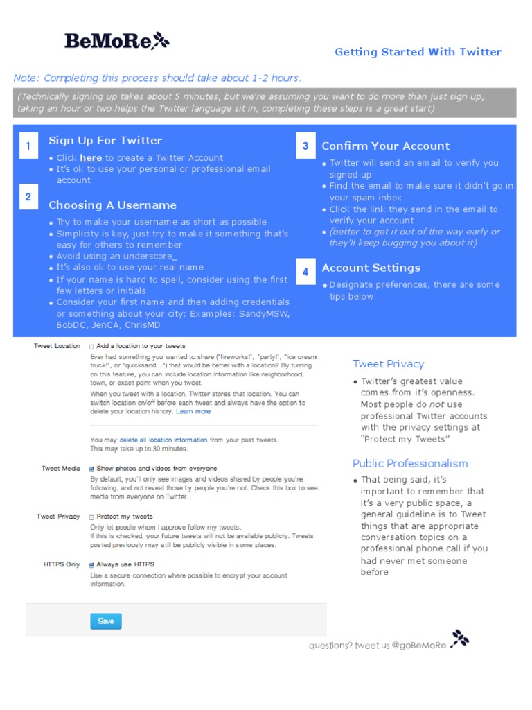Getting Started with Twitter for Beginners | PDF | Twitter | Email