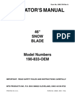 Operator'S Manual: 46" Snow Blade