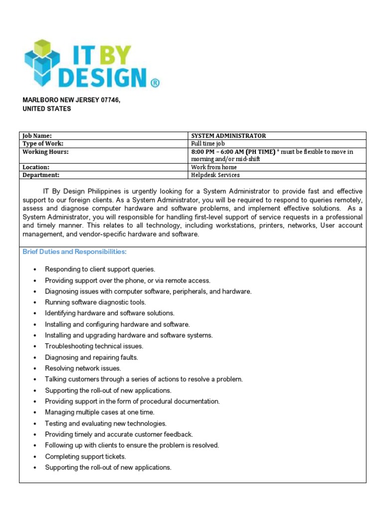 System Administrator Pdf System Administrator Software