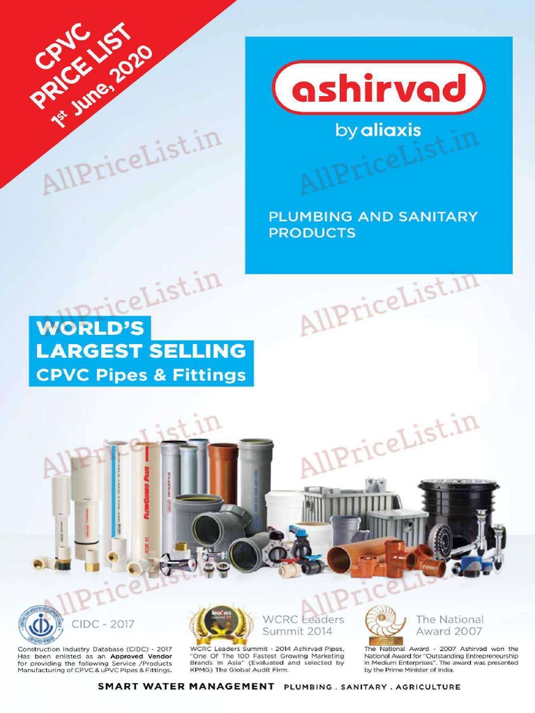Instapdf in Ashirvad CPVC Pipes Fitting Price List 2020 Brochure 473