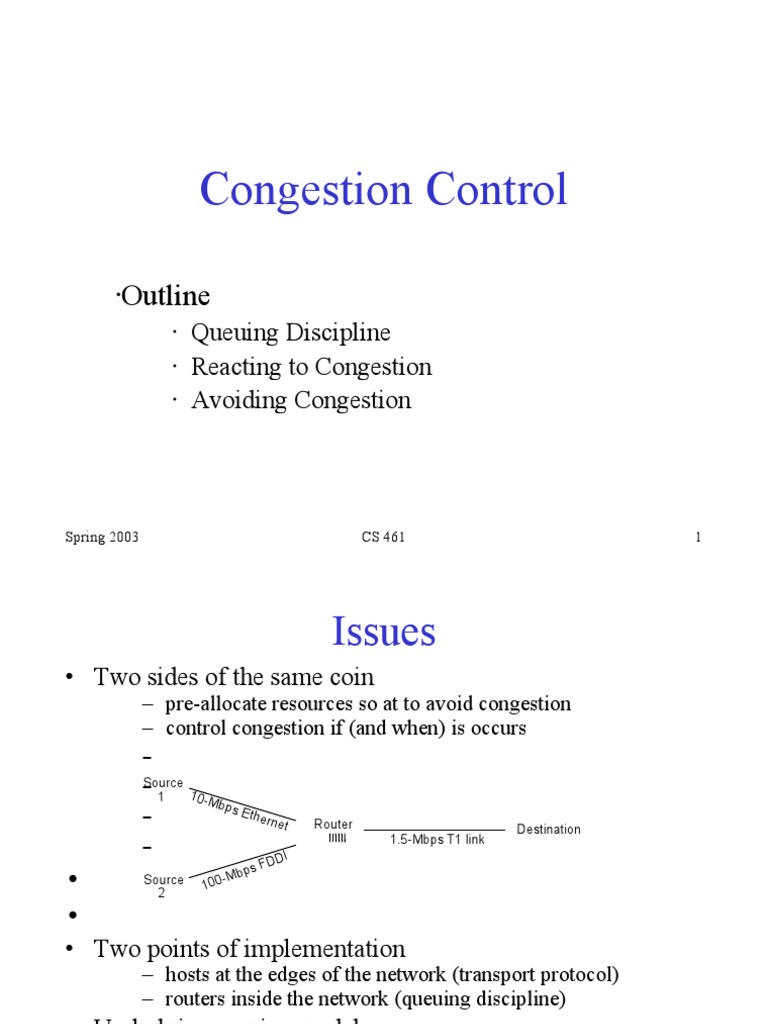TCP Congestion Control Techniques | PDF | Network Congestion ...