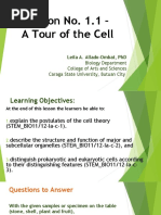 Session No 1.1. A Tour of The Cell