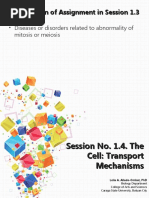 Session No. 1.4. The Cell - Transport Mechanisms