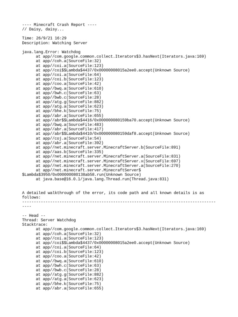 Minecraft Watchdog Crash Report | PDF | Advanced Micro Devices ...