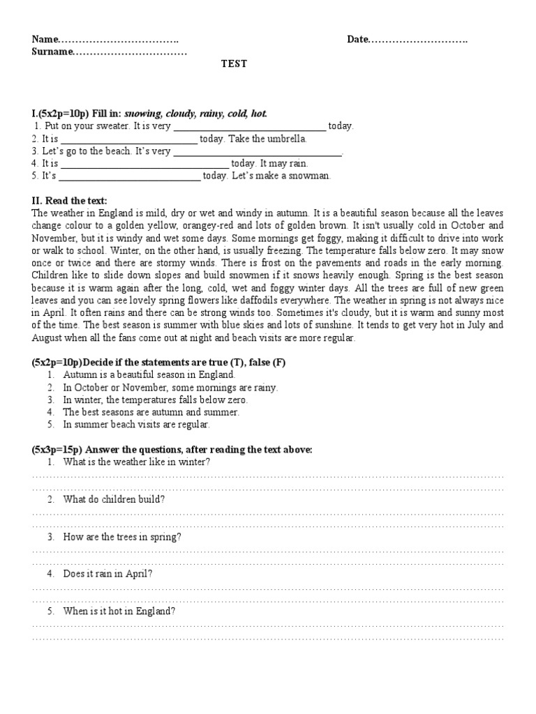 Test Unit 2 | PDF | Fog | Physical Geography