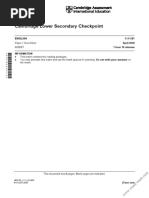 Cambridge Lower Secondary Checkpoint: English 1111/01