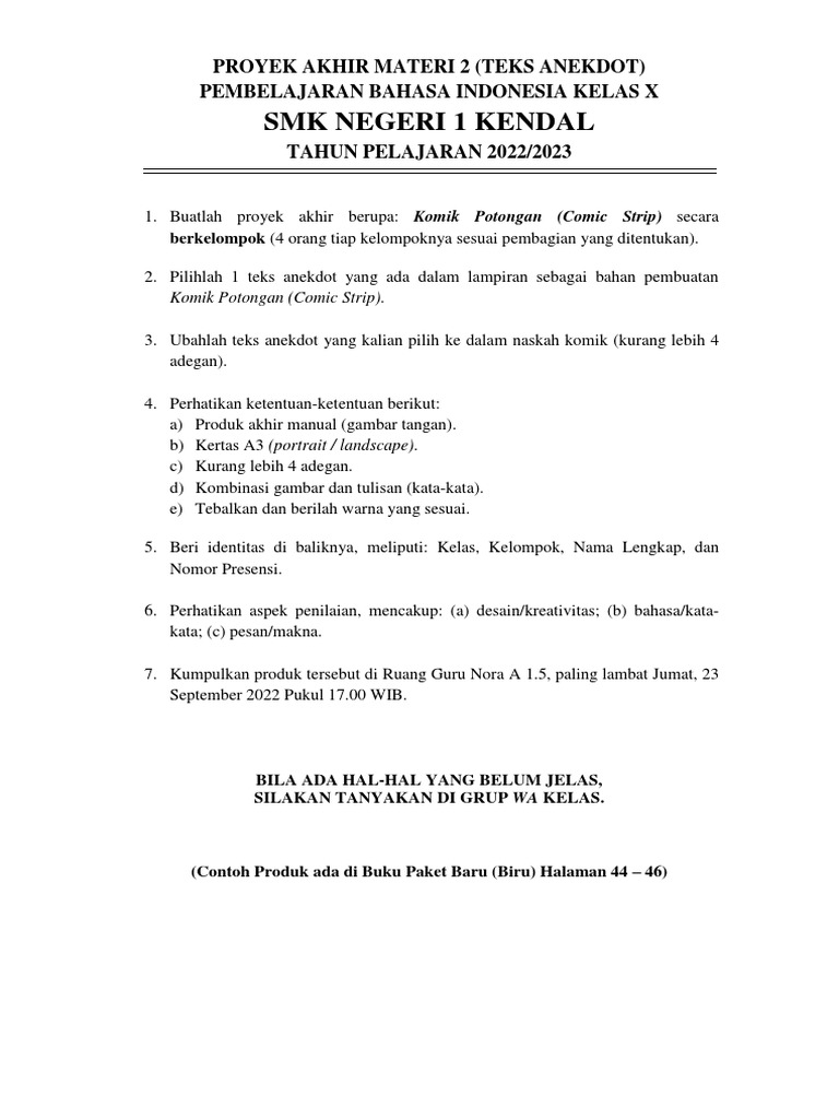 Proyek Akhir Materi 2 - Anekd (2022-2023) | PDF