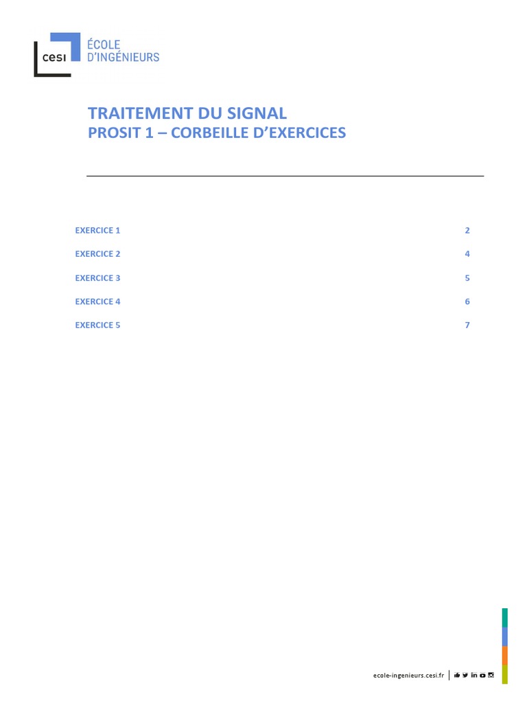 Exercices sur le traitement du signal | PDF | Vagues | Son