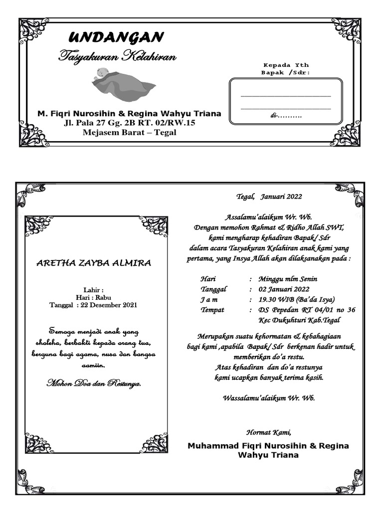 Aqiqah Baru NAMA Tasyakuran Kelahiran | PDF