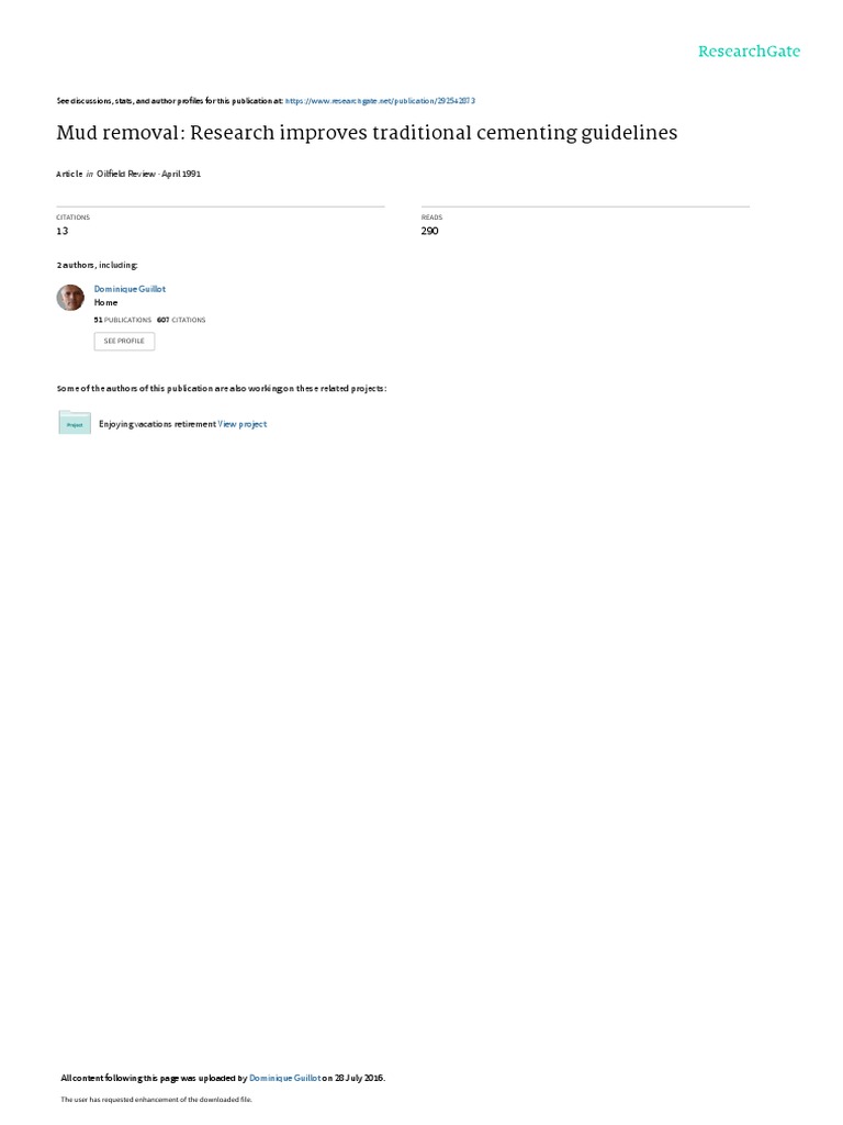 Mud Removal Research Improves Traditional Cementing PDF