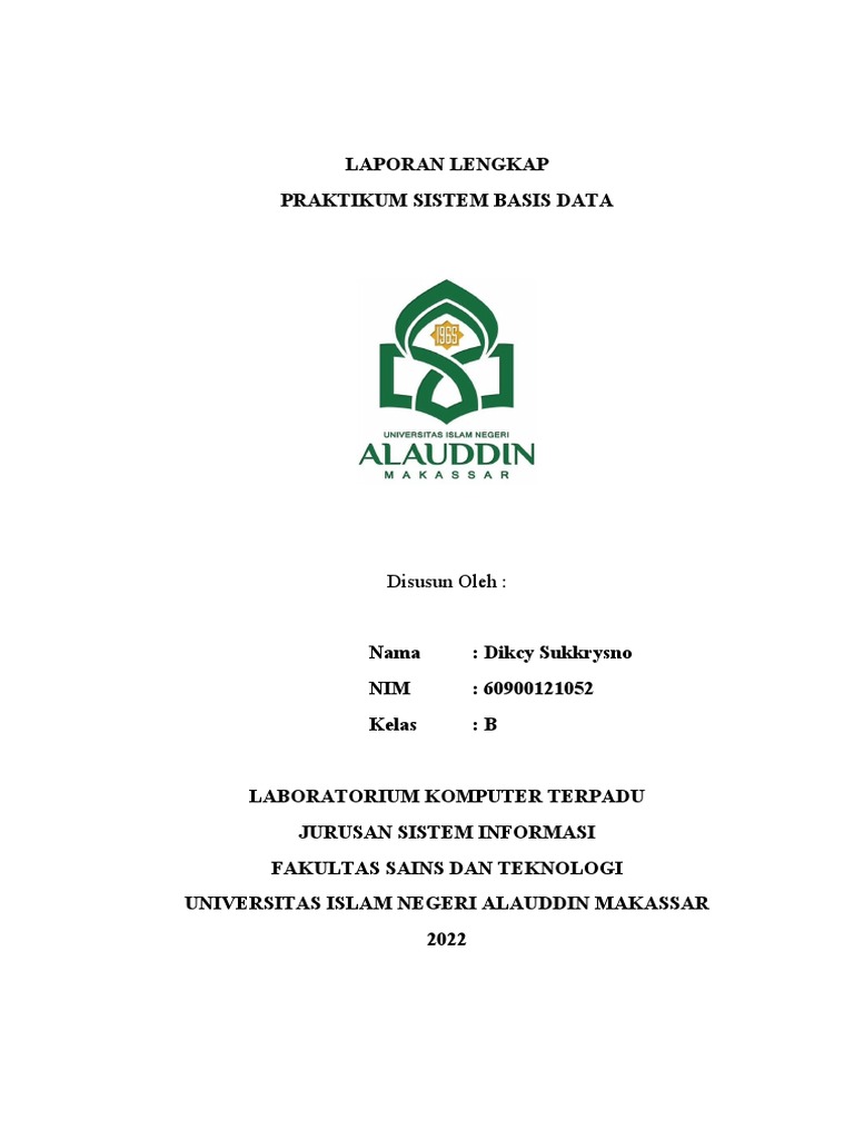 Laporan Praktikum Sistem Basis Data | PDF