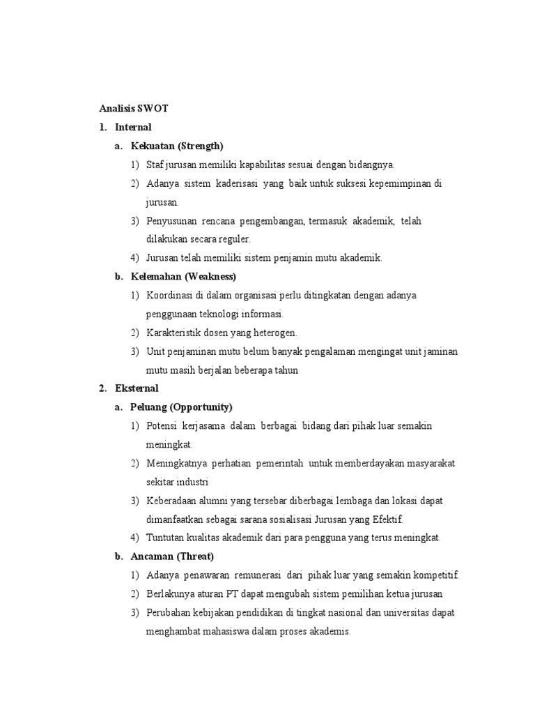 Analisis SWOT 2 | PDF