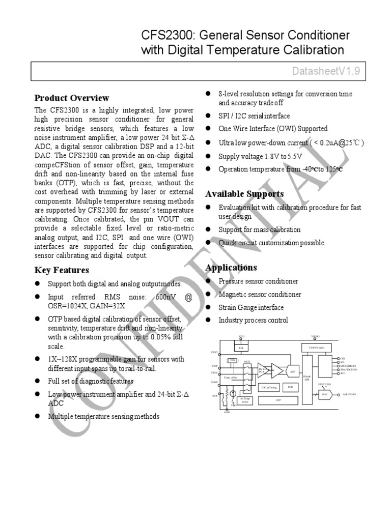CFS.2300+Datasheet+Rev1.9 2018 PDF Analog To Digital Converter Sensor