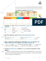 Ficha de Gramática - Determinantes