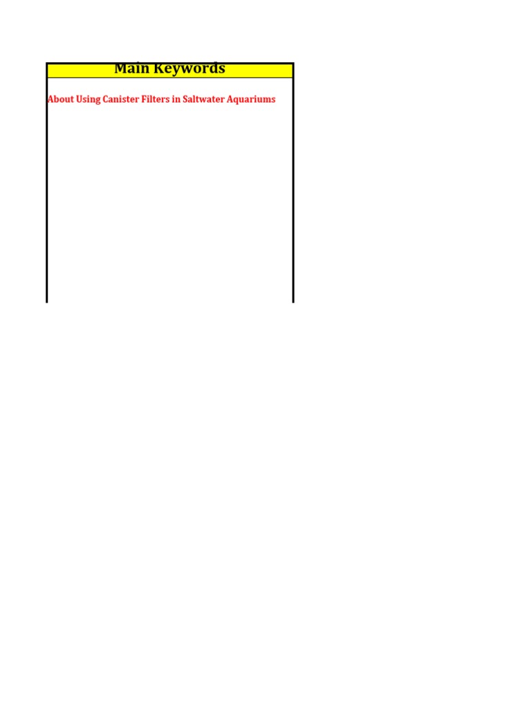 About Using Canister Filters in Saltwater Aquariums PDF