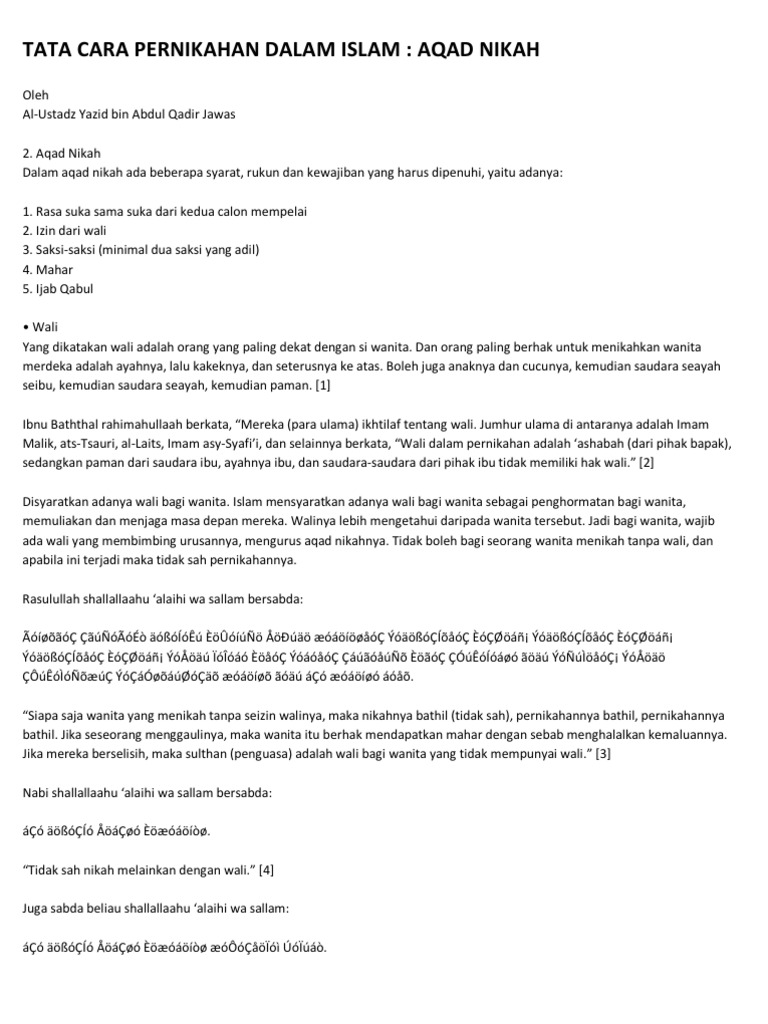 Artikel Tata Cara Pernikahan Dalam Islam Pdf