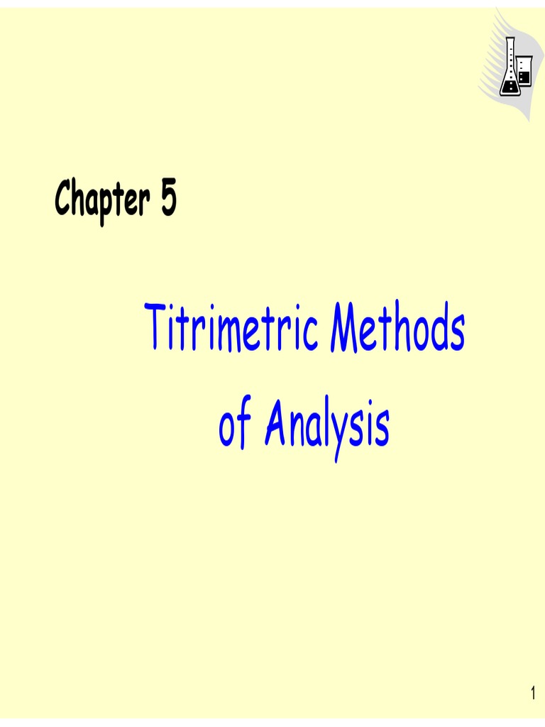 P2 Chp5 Titrimetric Analysis PDF Titration Chemistry