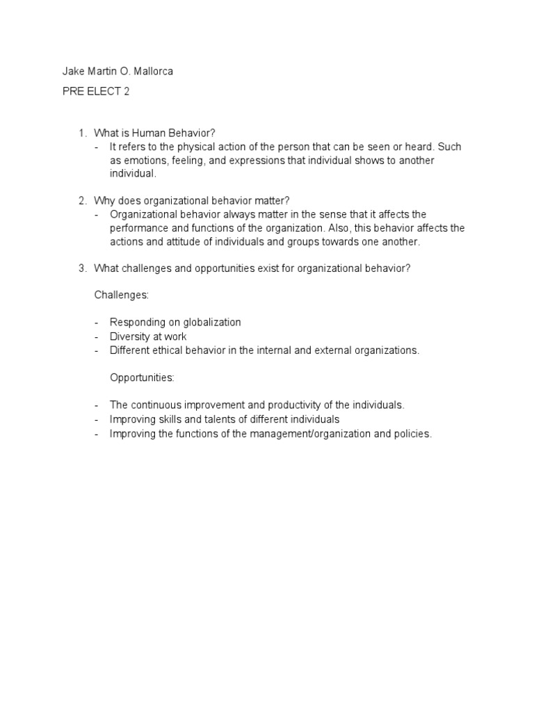 Understanding Human Behavior in Organizations | PDF